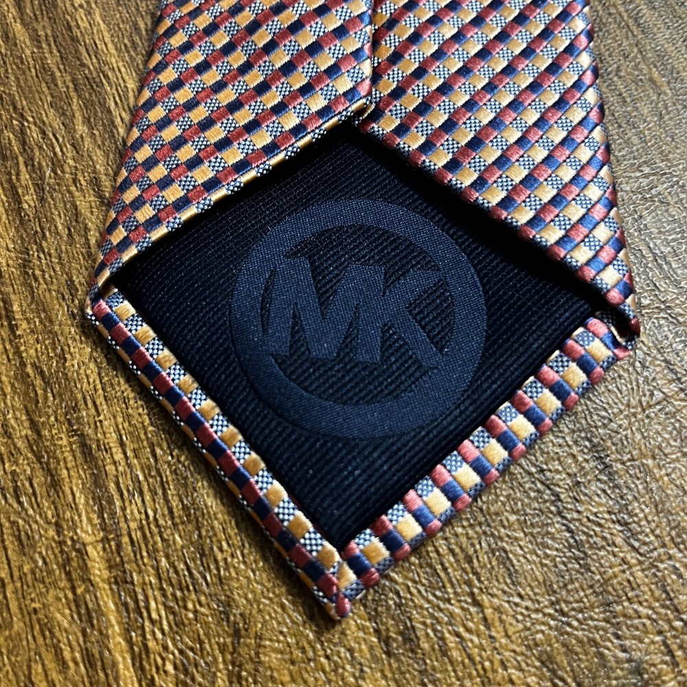 Michael Kors Necktie Mens OS Multicolor Silk Blend Bundle Striped Geometric Tie - Picture 11 of 16
